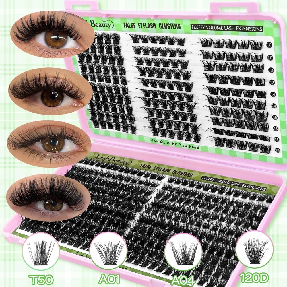Eyelash Extension Natural Look - Faux cils naturels, design en grappe,