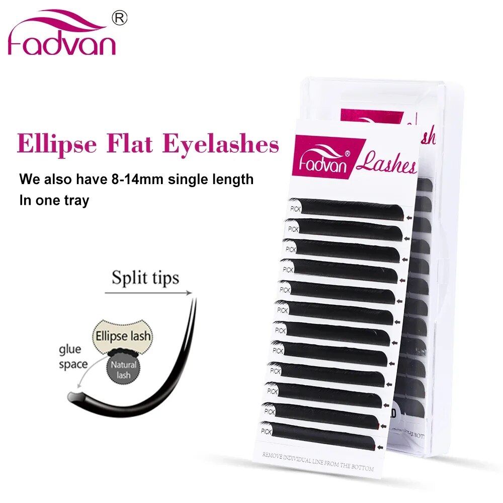 Eyelash Extension Permanent - FADVAN Ellipse plat C/D incurvé 8-14mm