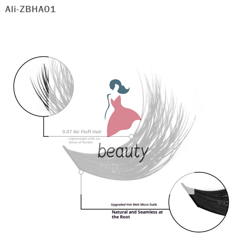 Eyelash Extension Individual - Kit de faux cils 3D en